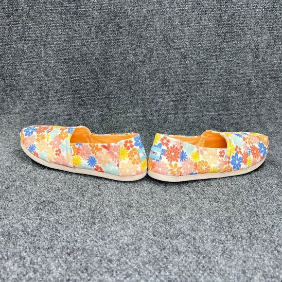 Toms Alpargata Shoes Women's Size 9.5 Orange‎ Colorful Wildflower Slip On Flats - Picture 6 of 13